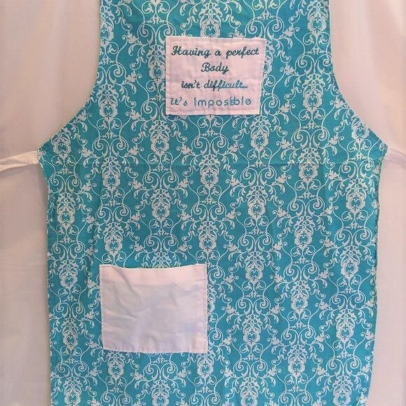Kitchen Apron Bib Style Tie Backs Turquois… - Picture 1 of 2